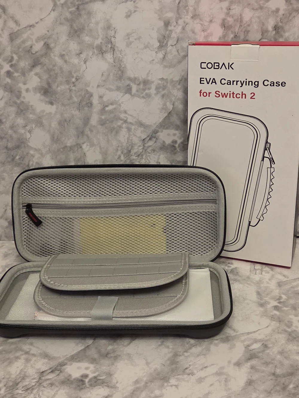Gray Carrying Case for Switch 2 - Protective Travel Case 24 Game Slots